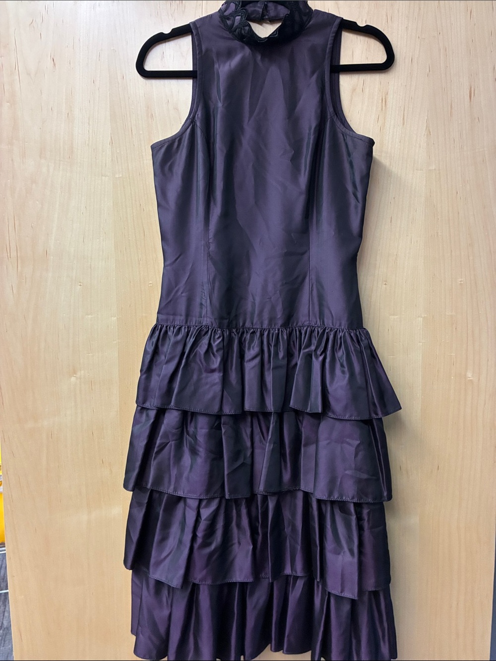 Vintage Gunne Sax Sleeveless Dark Purple Tiered Ruffle Dress